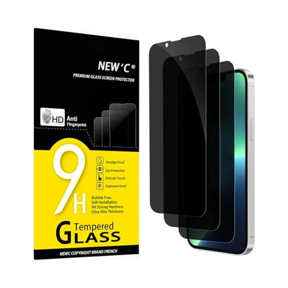 lulufa 3 Pack Privacy Screen Protector for iPhone 13 Pro Max, iPhone 14 Plus (6.7"), Enhanced 28-Degree Privacy Angle, Ultra Durable 9H Hardness, Bubble-Free