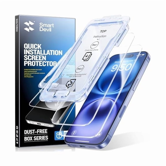 lulufa 3 Pack Screen Protector for iPhone 16 Plus (6.7 Inch) Tempered Glass, HD Clear Film, Easy Installation, Dust-Free & Bubble-Free