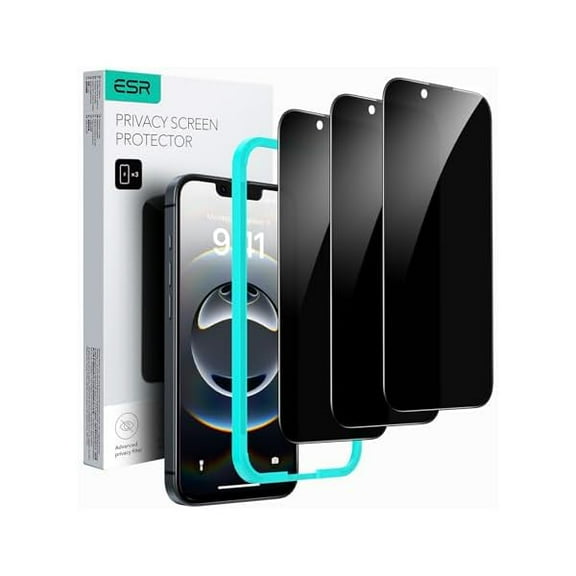 lulufa 3 Pack for iPhone 16e/ iPhone 14/ iPhone 13/ iPhone 13 Pro Privacy Screen Protector, Anti-spy Tempered-Glass Privacy Screen Protector, Micro-curved Edges, Case Friendly