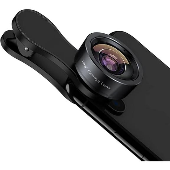 lulufa Fisheye Lens 198 Fish Eye Phone Camera Lens Kit for iPhone Fish Bowl Camera Lens Attachments for iPhone 7 8 x xr 11 12 13 pro max Samsung Smartphone Black