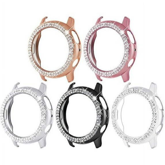lulufa Galaxy Watch Active 2 Case 40mm, Bling Frame Protective Case Compatible for Samsung Galaxy Watch Active 2 (5 Packs, Rose Gold/Pink Gold/Black/Silver/Clear)-40mm