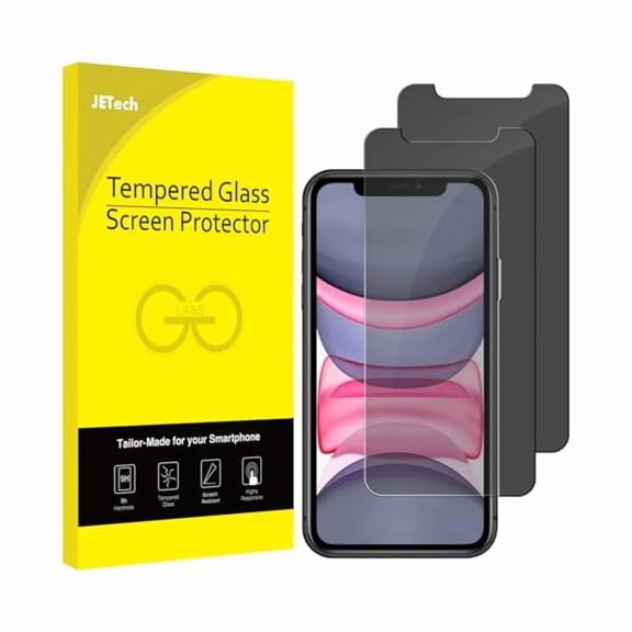 lulufa Privacy Screen Protector for iPhone 11 and iPhone XR 6.1-Inch, Anti Spy Tempered Glass Film, 2-Pack
