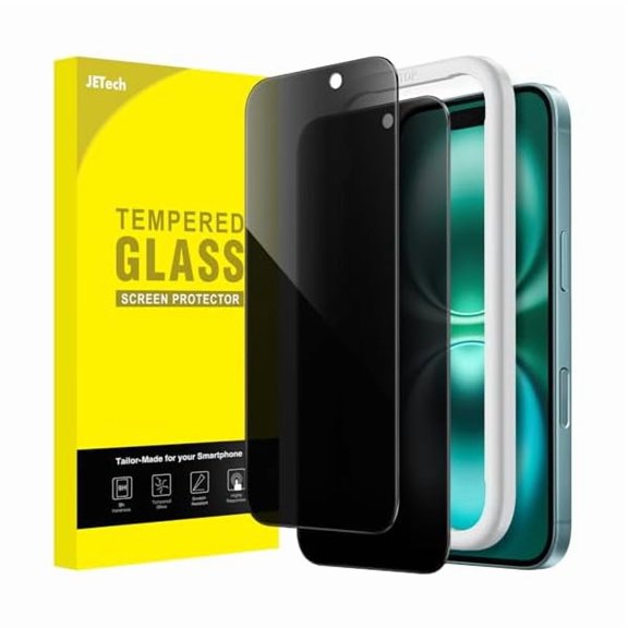 lulufa Privacy Screen Protector for iPhone 16 Plus 6.7-Inch, Anti-Spy Tempered Glass Film with Easy Installation Tool, 2-Pack