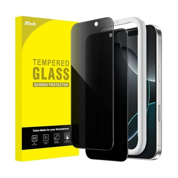 lulufa Privacy Screen Protector for iPhone 16 Pro 6.3-Inch, Anti-Spy Tempered Glass Film with Easy Installation Tool, 2-Pack