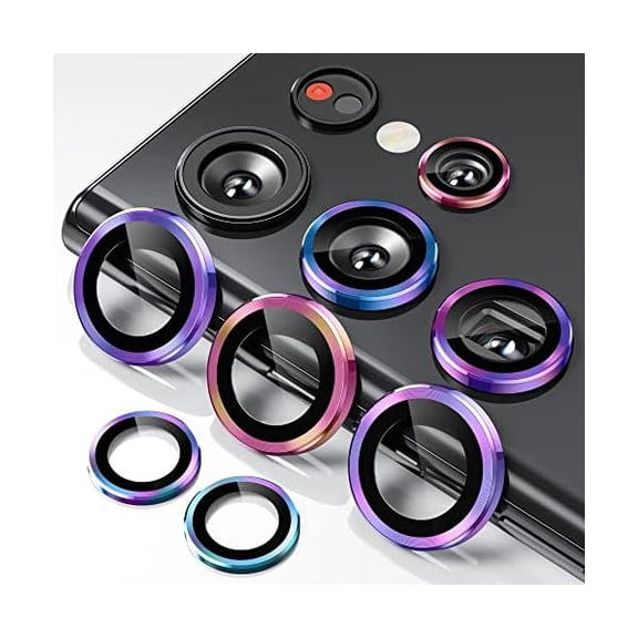 lulufa for Samsung Galaxy S22 Ultra Camera Lens Protector, Case-Friendly, 9H Tempered Glass Anti-Scratch, Space Titanium Military-Grade Protection Circle, Removal Tool (Coroful)