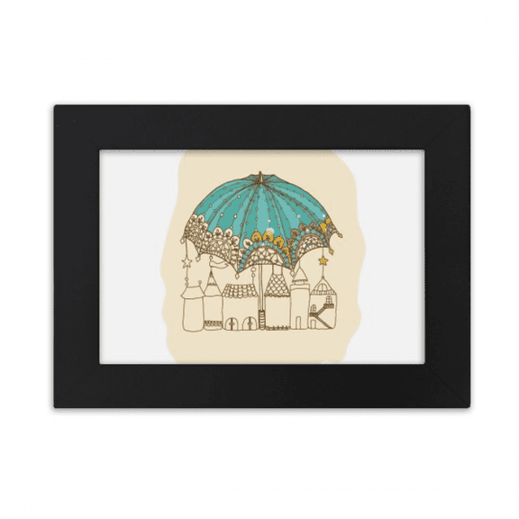lumbrella house star rain desktop photo frame ornaments picture art painting