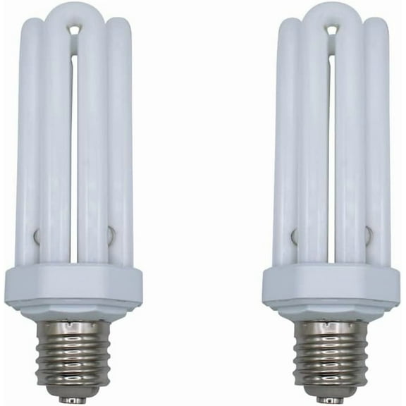 lumenivo 65W CFL Bulb E39 Mogul Base Fluorescent Bulb Incandescent 300W Equivalent CFL Quad Tube 4U 65W for Security Lighting Fixtures - 6500K Daylight - 2 Pack
