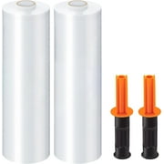 2 Pack Hand Stretch Wrap with Two Handles 15 in x 1000 ft Shrink Wrap Roll Plastic Wrap for Moving Packing Clear