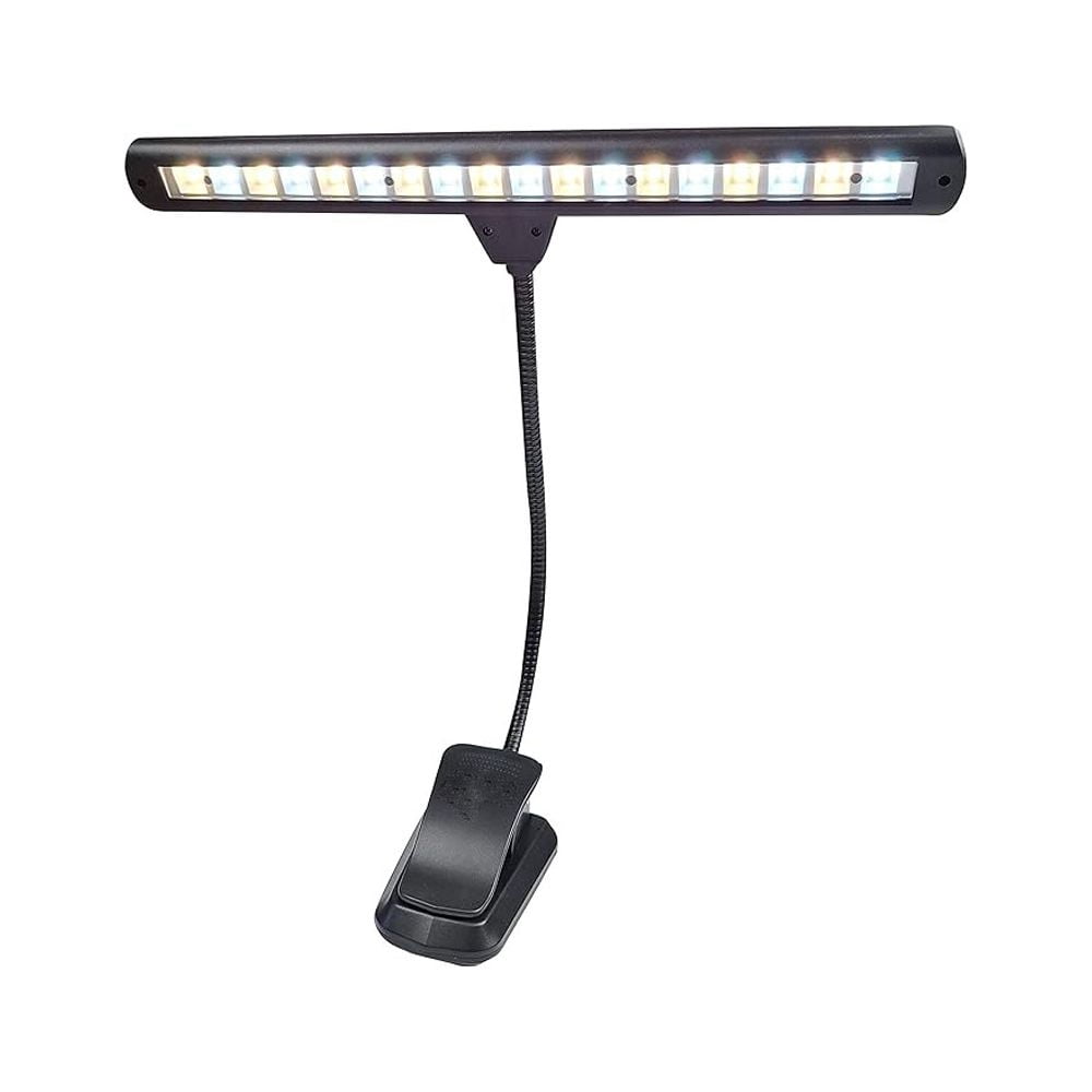 luopital 18 LED Rechargeable USB Piano Light Wide ClipOn Music Stand