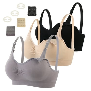 luopital 3Pcs Nursing Bra for Breastfeeding Comfortable Maternity Bras for Womens, Seamless Wireless Bras Women Sleep Bralette (XL)