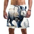 thumbnail image 1 of luoweisi Men's Beach Shorts Quick Dry Swim Trunks with Mesh Lining Abstract Rhinoceros 2XL, 1 of 5