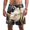 thumbnail image 1 of luoweisi Men's Beach Shorts Quick Dry Swim Trunks with Mesh Lining Abstract Rhinoceros 2XL, 1 of 5