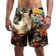 thumbnail image 1 of luoweisi Men's Beach Shorts Quick Dry Swim Trunks with Mesh Lining Abstract Rhinoceros M, 1 of 5