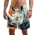 thumbnail image 1 of luoweisi Men's Beach Shorts Quick Dry Swim Trunks with Mesh Lining Abstract Rhinoceros M, 1 of 5