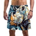 thumbnail image 1 of luoweisi Men's Beach Shorts Quick Dry Swim Trunks with Mesh Lining Abstract Rhinoceros M, 1 of 5