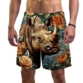 thumbnail image 1 of luoweisi Men's Beach Shorts Quick Dry Swim Trunks with Mesh Lining Abstract Rhinoceros XL, 1 of 5