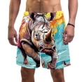 thumbnail image 1 of luoweisi Men's Beach Shorts Quick Dry Swim Trunks with Mesh Lining Abstract Rhinoceros XL, 1 of 5