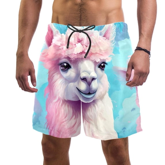 luoweisi Men's Beach Shorts Quick Dry Swim Trunks with Mesh Lining Alpaca 2XL