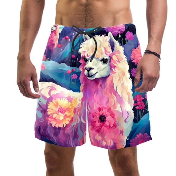 luoweisi Men's Beach Shorts Quick Dry Swim Trunks with Mesh Lining Alpaca 2XL