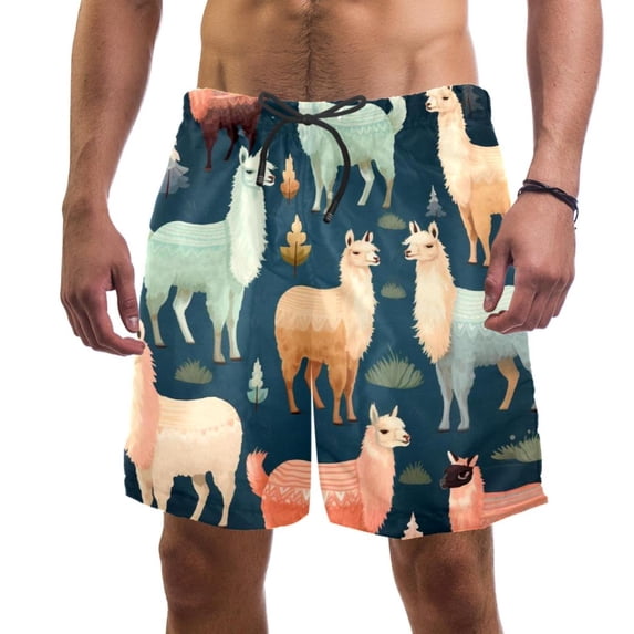 luoweisi Men's Beach Shorts Quick Dry Swim Trunks with Mesh Lining Alpaca M