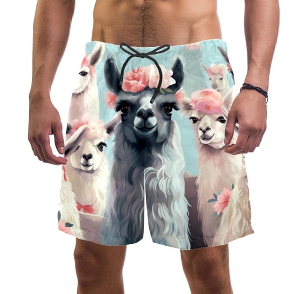luoweisi Men's Beach Shorts Quick Dry Swim Trunks with Mesh Lining Alpaca M