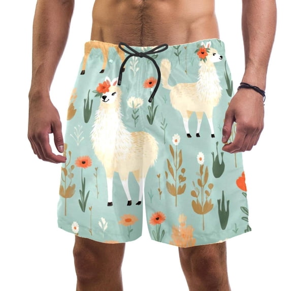 luoweisi Men's Beach Shorts Quick Dry Swim Trunks with Mesh Lining Alpaca XL
