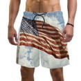 thumbnail image 1 of luoweisi Men's Beach Shorts Quick Dry Swim Trunks with Mesh Lining American Flag M, 1 of 5