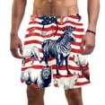 thumbnail image 1 of luoweisi Men's Beach Shorts Quick Dry Swim Trunks with Mesh Lining American Flag and Animals 2XL, 1 of 5