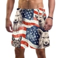 thumbnail image 1 of luoweisi Men's Beach Shorts Quick Dry Swim Trunks with Mesh Lining American Flag and Animals XL, 1 of 5