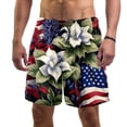 thumbnail image 1 of luoweisi Men's Beach Shorts Quick Dry Swim Trunks with Mesh Lining American Flag and Plants XL, 1 of 5