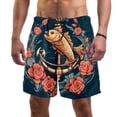 thumbnail image 1 of luoweisi Men's Beach Shorts Quick Dry Swim Trunks with Mesh Lining Anchor Fish L, 1 of 5