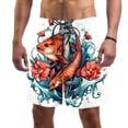 thumbnail image 1 of luoweisi Men's Beach Shorts Quick Dry Swim Trunks with Mesh Lining Anchor Fish L, 1 of 5