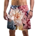 thumbnail image 1 of luoweisi Men's Beach Shorts Quick Dry Swim Trunks with Mesh Lining Art Flowers 2XL, 1 of 5