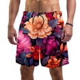 thumbnail image 1 of luoweisi Men's Beach Shorts Quick Dry Swim Trunks with Mesh Lining Art Flowers L, 1 of 5