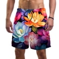 thumbnail image 1 of luoweisi Men's Beach Shorts Quick Dry Swim Trunks with Mesh Lining Art Flowers M, 1 of 5