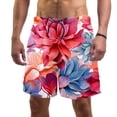 thumbnail image 1 of luoweisi Men's Beach Shorts Quick Dry Swim Trunks with Mesh Lining Art Flowers S, 1 of 5