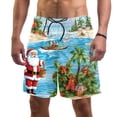 thumbnail image 1 of luoweisi Men's Beach Shorts Quick Dry Swim Trunks with Mesh Lining Beach Santa Claus M, 1 of 5