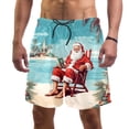 thumbnail image 1 of luoweisi Men's Beach Shorts Quick Dry Swim Trunks with Mesh Lining Beach Santa Claus XL, 1 of 5