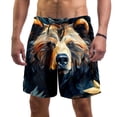 thumbnail image 1 of luoweisi Men's Beach Shorts Quick Dry Swim Trunks with Mesh Lining Bear L, 1 of 5