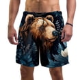 thumbnail image 1 of luoweisi Men's Beach Shorts Quick Dry Swim Trunks with Mesh Lining Bear M, 1 of 5