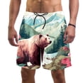 thumbnail image 1 of luoweisi Men's Beach Shorts Quick Dry Swim Trunks with Mesh Lining Bear S, 1 of 5