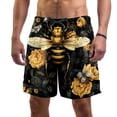thumbnail image 1 of luoweisi Men's Beach Shorts Quick Dry Swim Trunks with Mesh Lining Bee 2XL, 1 of 5
