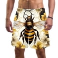 thumbnail image 1 of luoweisi Men's Beach Shorts Quick Dry Swim Trunks with Mesh Lining Bee 2XL, 1 of 5