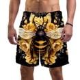 thumbnail image 1 of luoweisi Men's Beach Shorts Quick Dry Swim Trunks with Mesh Lining Bee 2XL, 1 of 5