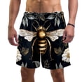 thumbnail image 1 of luoweisi Men's Beach Shorts Quick Dry Swim Trunks with Mesh Lining Bee L, 1 of 5