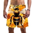 thumbnail image 1 of luoweisi Men's Beach Shorts Quick Dry Swim Trunks with Mesh Lining Bee L, 1 of 5