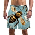 thumbnail image 1 of luoweisi Men's Beach Shorts Quick Dry Swim Trunks with Mesh Lining Bee M, 1 of 5