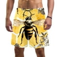 thumbnail image 1 of luoweisi Men's Beach Shorts Quick Dry Swim Trunks with Mesh Lining Bee M, 1 of 5