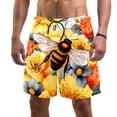 thumbnail image 1 of luoweisi Men's Beach Shorts Quick Dry Swim Trunks with Mesh Lining Bee S, 1 of 5