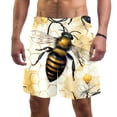 thumbnail image 1 of luoweisi Men's Beach Shorts Quick Dry Swim Trunks with Mesh Lining Bee XL, 1 of 5